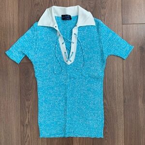 Vintage Knit Polo Top